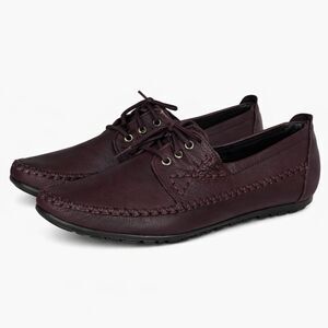 HUSH PUPPIES SZ 10W ALL LEATHER WOMENS LACE UP LOAFERS MOCCASIN DRIVING SHOES